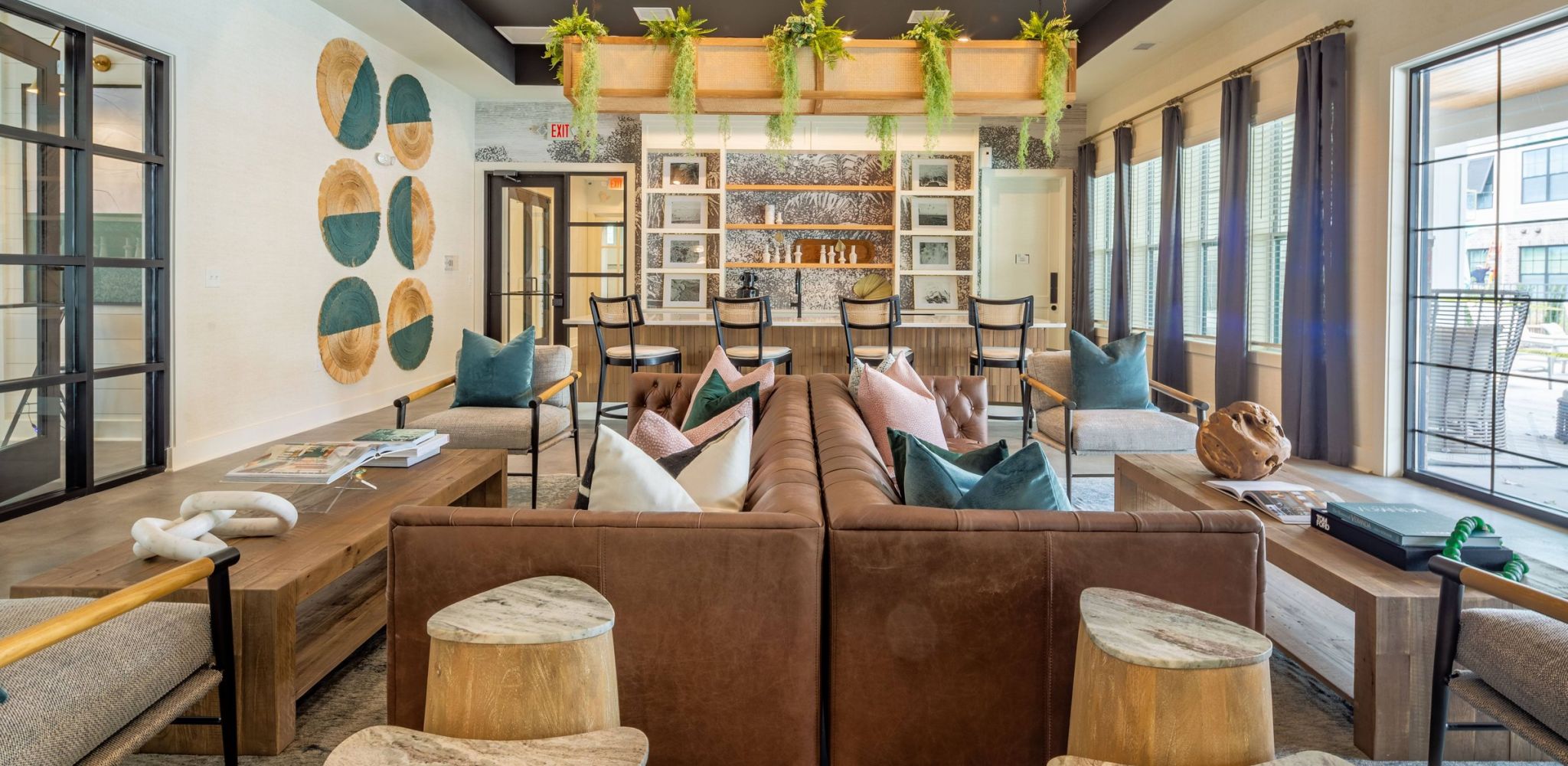 Hawthorne at Oleander resident clubhouse with beautiful interior and entertainment spaces